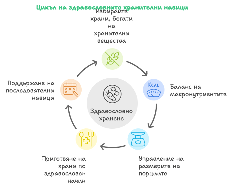 Здравословен хранителен режим - цикъл на здравословните хранителни навици